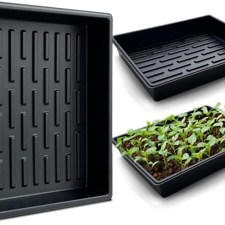 Seedling Trays, 5 Pack, 16.5"x13.2"x2.8" – Sturdy, for Germination