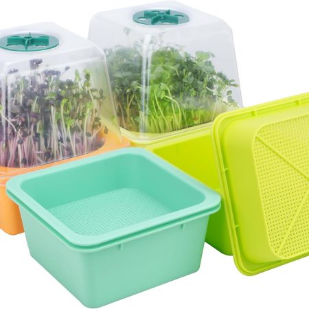 Sprouting Tray, 4 Pack – Mesh Bottom for Small Seeds