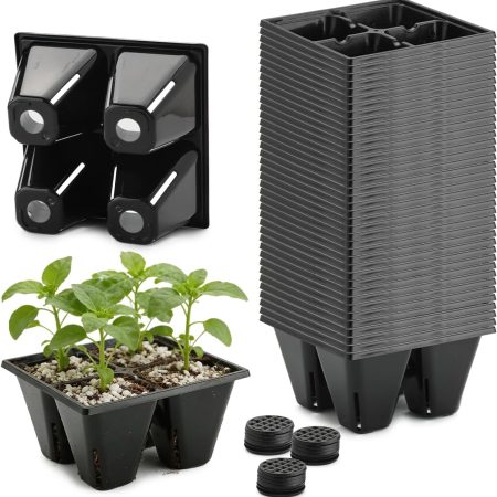 Seed Starter Tray, 40 Pack, 4 Cells Each – Deep Cells, Fits 1020 Flats