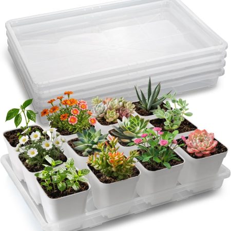 Clear Seed Starter Trays, 5 Pack, 17"x11"x2" – Reusable, with Drainage