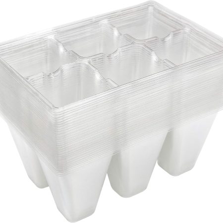 Seedling Trays, 30 Pack, 180 Cells Total – 6 Cells Each, Clear