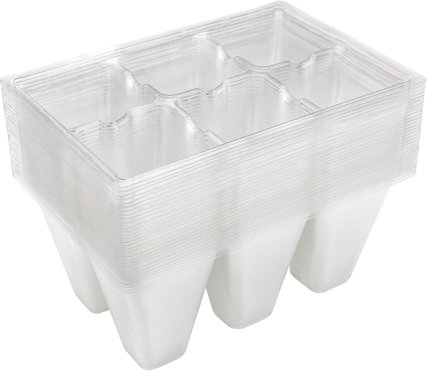 Seedling Trays, 30 Pack, 180 Cells Total – 6 Cells Each, Clear
