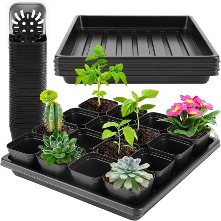 Seedling Trays, 3 Pack – With 50 Nursery Pots, Durable