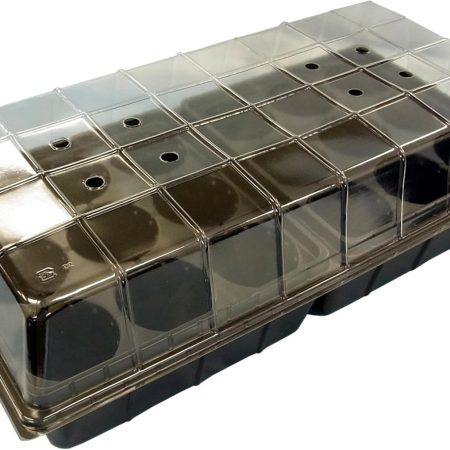 Seedling House with 2 Trays, 9 Holes Each, Plus 4 Seedling Pots – Home Gardening Set