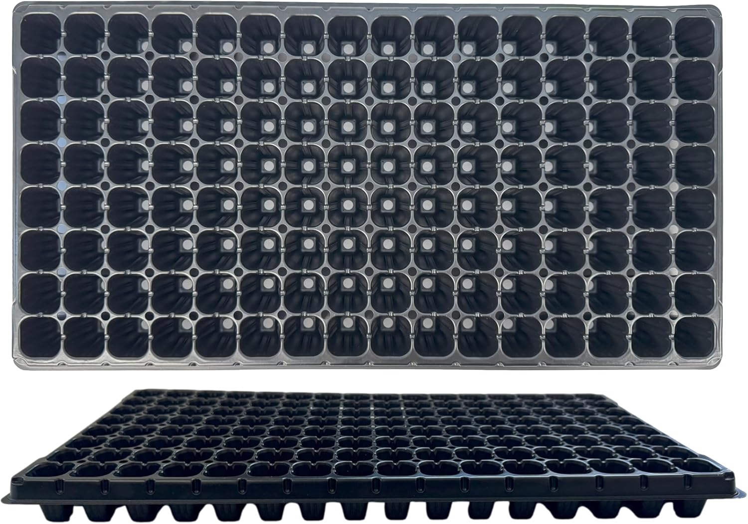 Seedling Nursery Trays, 10 Pack, 128 Cells Each – Thick Durable Plugs